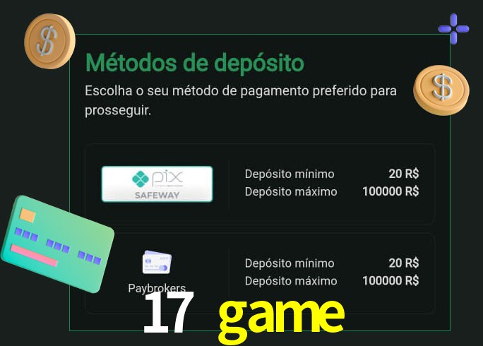 O cassino 17 game oferece uma grande variedade de métodos de pagamento